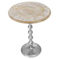 Modern End Table with Wood Top & Aluminum Base for Living Room, Bedroom & Sofa Side | Contemporary Side Table Accent Furniture for Small Spaces | Stylish Metal End Table - White Wash
