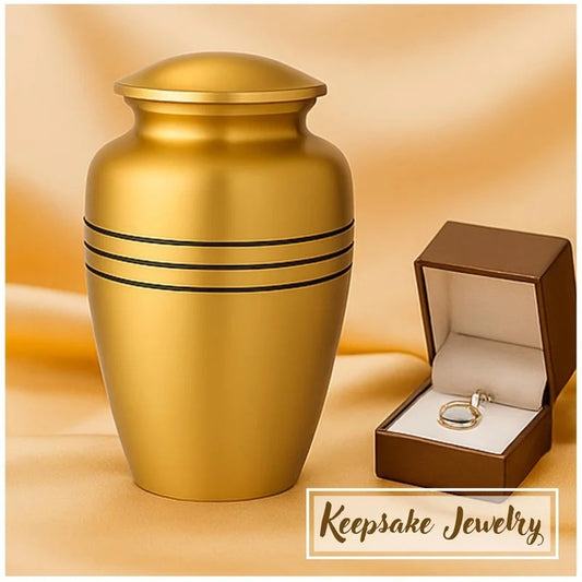 Urns for Human Ashes for Women Decorative Urn for Human Ash Woman Men Large up to 220 lbs Decorative Memorial Funeral Burial Urn for Ashes Male Female Dad Mom (Gold Black)